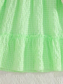 1 יחידות שמלת שרוול פרחוני כותרת בנות עם תיק פרחים, קיץ - ירוק - ראה 5