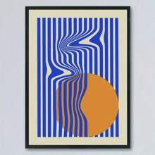 1 pièce Œuvre murale géométrique abstraite moderne à demi-cercle avec blocs de couleur, design d'art mural pour bureau ou studio avancé, peinture à suspendre avec cadre en option