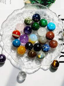 Random 1PC High Quality 20mm Multi-Material Crystal Agate Jade Gemstone Ball Ornaments, For Jewelry Making,Handmade Polishing, Home Decoration, Crystal DIY Suitable For Christmas, Valentine's Day, Mother's Day, And Graduation Ceremonies.