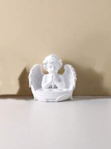 1pc Resin Angel Cross Candlestick Holder, Home Decor For Living Room, Bedroom, Office Desk, Dining Room Candle Light Ambiance Ornament (Candle Not Included)