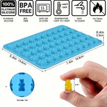 Silicone Gummy Bear Candy Mold, Non Stick Chocolate Gummy Candy Mold, Used For Gummy Chocolate Jelly Cookies With 7 Colors Of Teddy Bear Shaped Mini Silicone Molds