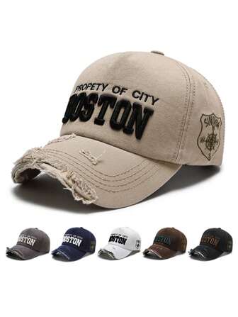 Hats For Man Baseball Cap Spring And Summer Outdoor Sun Hats, Fashionable Personalized Ripped Holes, Retro Washed And Distressed Caps