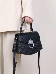 2025 女士时尚手提包 - 优质奢华女士马鞍包，多功能单肩/斜挎小巧褶皱纹理包，银色金属配件点缀方形钱包 - 彩色 - 查看 6