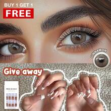 FRESH LADY Freshlady Back-To-School Natural Cinnamon Color Disposable Colored Contact Lenses, Suitable For Halloween, Cosplay, Makeup - Grey - View 2