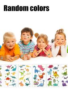 New Children's Cartoon Dinosaur Sea Animals Sweat-Absorbent Fun Underwater Party Temporary Stickers, Vibrant And Cute Cartoon Cute Stickers Stickers, Very Suitable For Birthday Parties, Beach Activities And Christmas Stockings Glitter Makeup Stickers, Is A Perfect Choice For Birthday Party Gifts. , Back To School Gifts - Multicolor - View 5