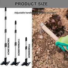 Weeding Puller Weeding Remover Tool With Long Handle, 148cm Detachable Handle, 2 In 1 Manual Weeding Rake And Garden Tool - 黑色 - 查看 6