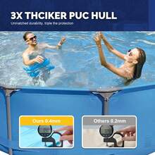 Above Ground Swimming Pool,Outdoor Steel Frame Round Pool,Easy Set - Màu xanh lam - Xem 6