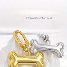 1pc Personalized Dog Bone Shaped Zinc Alloy Pet ID Tag, Silver/Gold Color Pet Collar Decor, Cute Pet Anti-Lost Identity Card, Customizable Pet Info, Ideal Gift For Pet Lovers