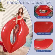 1pc Inflatable Lips Shaped Swimming Ring, Suitable For Water Sports, Pool Party Fun, Floating Water - Multicolor - View 6