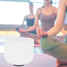 8" Frosted Quartz Crystal Singing Bowl – F Note Heart Chakra For Meditation, Yoga, Sound Healing & Spiritual Therapy