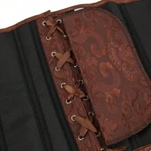 1pc Vintage Waist Trainer Short Corset With Jacquard Pattern Button Closure, Shapewear Waist Cincher For Women Women Corset Belt For Dress,Waist Trainer Waist-Shaping For Waist Slimming And Tummy Control