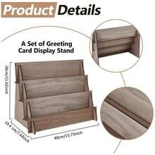 Rustic 1pc Wooden Ladder Display Stand - Versatile Organizer For Jewelry, Books, Cosmetics & More - Quick Assembly,Two Sizes Available For Women Storage Organizer Travel Essentials Gift Back To School - Walnut Color - View 6