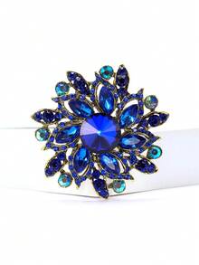 1pc Fashionable Crystal Flower Brooch, Suitable For Women's Daily Wear - Rhinestone Flower (0967) - View 23