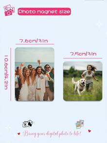 1pc Customized Photo Magnet, Personalized Pet And Family Photo Print Refrigerator Magnet, Pet Memorial Gift, Dog Lover Gift, Photo Paper Fridge Decor, Kitchen Souvenir, Housewarming Gift, Unique Gift, Keepsake - Multicolor - View 5