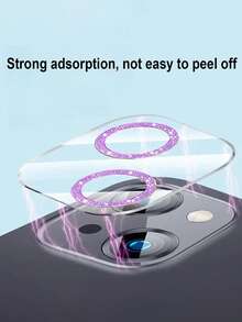 1Pc Glitter Phone Camera Protector, Lens Sticker With Glitter Lens Film Compatible With Apple 16 15 14 13 12 11 Pro Max Plus Mini Gift For Birthday, Family, Friends Sparkling Crystal, Lens Protector, Phone Accessories Waterproof Shockproof Anti-Fall Anti-Fall Scratch Resistant Anti-Fingerprint Full Cover - Purple - View 5