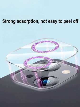 1 buc. folie de protecție pentru cameră telefon cu sclipici, autocolant pentru lentilă cu folie de lentilă cu sclipici compatibilă cu Apple 16 15 14 13 12 11 Pro Max Plus Mini, cadou pentru ziua de naștere, familie, prieteni, cristal strălucitor, folie de protecție pentru lentilă, accesorii telefon, impermeabil, rezistent la șocuri, anti-cădere, rezistent la zgârieturi, anti-amprentă, acoperire completă