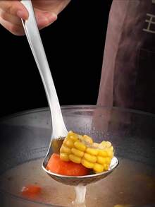 2件装不锈钢勺子成人汤勺加厚长柄家用厨房吸水面粥勺大号勺子成人汤勺