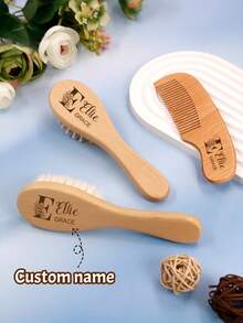 Bộ quà tặng bé yêu cá nhân hóa 1/3 món, Bộ lược chải tóc bằng gỗ cá nhân hóa cho bé, Lược chải tóc tùy chỉnh cho bé, Quà tặng tắm bé gái, Quà lưu niệm cho bé, Bộ đồ dùng cho bé, Lược gỡ rối bằng gỗ tùy chỉnh cho trẻ em, Lược có túi khí khắc tên tùy chỉnh, Bộ lược và lược chải tóc cá nhân hóa cho trẻ sơ sinh, Phù hợp cho bé trai, bé gái, trẻ sơ sinh, quà tặng hoàn hảo cho trẻ sơ sinh, quà sinh nhật lần thứ nhất, quà sinh nhật, quà kỷ niệm, chất lượng gia truyền, quà tặng phong cách Boho cho bé. - phong cách A - Xem 1
