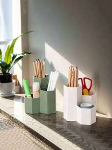 1个多功能桌面收纳盒 - 笔筒、铅笔盒和办公用品收纳盒，适用于家庭、办公室和学校，也可作为梳妆台收纳盒、桌面收纳盒、学生用品收纳盒、返校必备品、铅笔盒、铅笔袋、背包、文具包使用。 - 彩色 - 查看 5