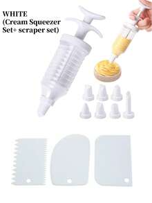 1 Set Exprimidor de crema de plástico, herramienta de tuberías de decoración creativa de cocina con diferentes boquillas para decorar pasteles y postres, adecuado para el hogar, la cocina y el restaurante - Multicolor - Ver 11