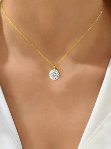 1Pc 3ct S925 Sterling Silver Moissanite Wedding Necklace Fashion Classic Four Claw Necklace Pendant Necklace Promise Necklace Eternity Necklace Luxury Fine Ladies Jewelry Gifts For Women Anniversary Gifts Bridal Fine Jewelry