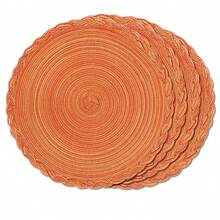 2pcs/4pcs/6pcs 15 Inch Round Woven Braided Placemat, Washable Anti-Slip Heat Insulation Tableware Mats, Suitable For Home Dining Table Decor, Holiday/Party - Multicolor - View 23