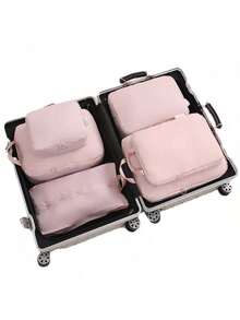 Compression Travel Six-Piece Set Large Capacity Storage Bag Set Waterproof Clothing Divider Bag Suitcase Storage Bag - Grey - View 4