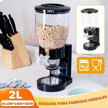 Dispensador de cereales, contenedor para almacenar dulces, dispensador de alimentos frescos y secos, contenedor para alimentos secos, caja de almacenamiento de cocina que ahorra espacio, frasco de exhibición de alimentos, dispensador de frascos de alimentos, dispensador de alimentos secos, frasco para almacenar cereales, cereal a prueba de humedad, buen sellado, gran capacidad, perilla de encimera, artículos para el hogar, accesorios de cocina, adecuado para dulces, nueces, arroz, cereales, bocadillos, etc. (negro) - Negro - Ver 11