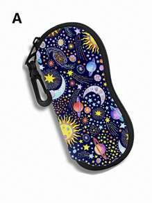 1 pezzo Custodia per occhiali alla moda e colorata, realizzata in materiale durevole, custodia portatile morbida per occhiali da sole, adatta per viaggio e sport, scatola compatta e protettiva per occhiali da auto