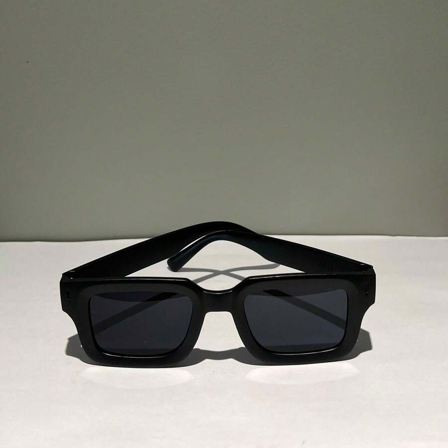 Women Vintage Fashion Rectangular Hexagonal Polarized Sunglasses UV400 - 黑色 - 查看 1