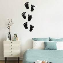 1pc Creative Footprint Shaped Mirror Wall Sticker, Multi-Color Combination, High-Definition Mirrored Surface, Adds Fashion To Home Decor, Suitable For Living Room, Bedroom And Other Spaces, Acrylic 3D Adhesive Footprint Wall Decals For Living Room, Bedroom, Stairwell - View 2