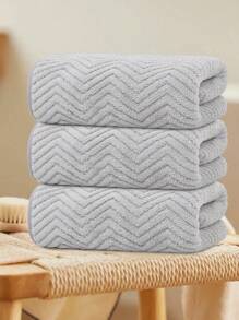 3pcs Set Bath Towels - Striped Shower Towels - 27.55 X 55.11 Inches/70 X 140 Cm - Soft Absorbent, Good Drying Effect - With Hanging Loop, Quick Drying, Easy To Hang - Suitable For All Seasons - Skin-Friendly, No Shedding, No Fading - Bathroom Shower Towel Set - Applicable For Bathroom, Beauty Salon, Hotel, Swimming Pool, SPA, Holiday Travel, Sports, Gym, Beach Back To School For Beauty Salon Home Bathroom