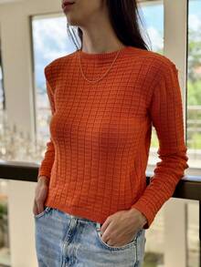 LONG SLEEVE MODAL KNITTED BLOUSE, COLD/WARM WINTER - Naranja - Ver 3