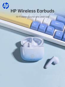HP True Wireless Noise-Proof Earbuds, In-Ear Compatible With Apple And Other Devices, USB To Type-C, Includes Protective Case And Anti-Lost Lanyard, Great Gift