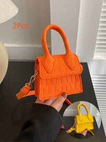 Una nueva y linda bolsa de mensajero tipo mini, bolso casual versátil de unicolor en varios colores a elegir, livia billetera de monedas