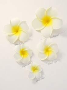 5pcs/Set Girls Daisy Flower Hair Accessories, Ombre White Floral Hairpin, Hair Clips Barrette Hair Decoration Set - Multicolor - View 5