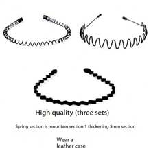 3pcs Men's Wave Headband For Daily & Sports Wear