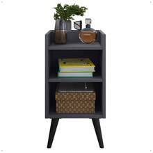 Julia Upholstered Headboard Module Set SOL. 0.90 DOUBLE 1.40 - QUEEN 1.60 - 1.95 KING + 2 MAX Bedside Tables With Niche And Cell Phone Holder - 灰色 - 查看 7