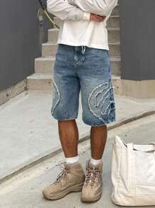 Globe Swift Loose Casual Washed Denim Shorts For Men
