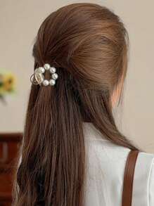 2 pezzi di eleganti fermagli per capelli in stile vintage con perle, per donne, accessori per capelli semplici e di stile, versatili, adatti per frangia o chignon, fermagli per capelli, molletta per capelli