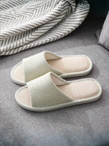 1 par de zapatillas de primavera/verano, zapatillas de estar en casa antideslizantes para hombre, zapatillas minimalistas de lino para parejas en otoño/invierno, esenciales para salir, vacaciones y viajes