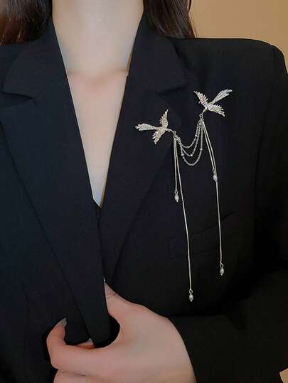 Elegant Copper Phoenix & Faux Pearl Tassel Brooch: Suitable As Gifts And For Formal Occasions, All Seasons School Office Accessories Shirts Jacket Jewelry Christmas Halloween Clothes Pin Funny Cute Teacher Gifts Costume Accessories Bag Charms