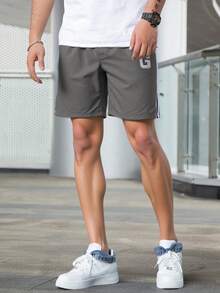 Men's Elastic Waist Cargo Shorts - Dark Grey - View 3