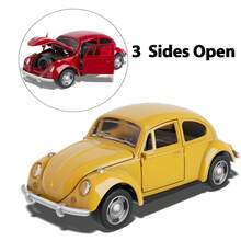 1 件合金甲虫形复古汽车模型合金汽车模型经典车门汽车摆件