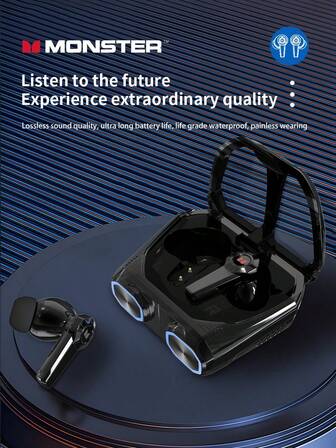  Monster XKT32 TWS 耳机 HiFi 耳机 降噪耳机 IPX4 防水运动耳塞带麦克风