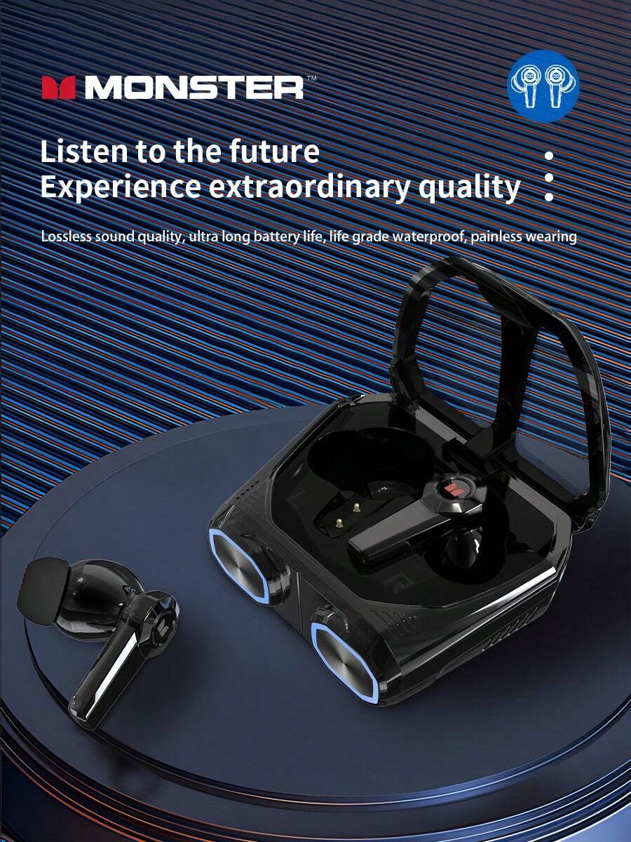 Monster XKT32 TWS 耳机 HiFi 耳机 降噪耳机 IPX4 防水运动耳塞带麦克风 - 均碼 - 查看 1