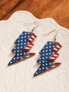 1 Pair Fashionable USA Flag Earrings, Suitable For Parties And Gatherings - one-size - View 14
