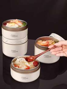 3件/4件/5件多层微波炉便携式保温食品容器午餐盒不锈钢便当盒隔热防漏热午餐袋套装