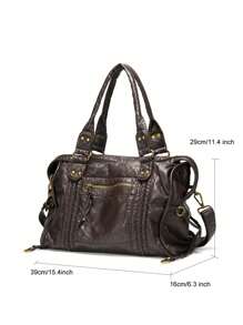 2025 New Fashion Women's Bag, Y2K Retro Motorcycle Bag, Soft Leather Large Capacity Tote Bag, Apocalyptic Style Shoulder Crossbody Bag, Super Soft Fabric, New Arrival Tote Bags For Woman