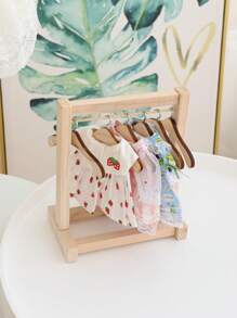 11pcs Kawaii Miniature Wooden Hangers Set For Doll Clothes | Yellow Cute Wardrobe Accessories & Tiny Furniture Decor | DIY Organizer Gift For Doll Collectors, Teens (Fashion Doll Storage)